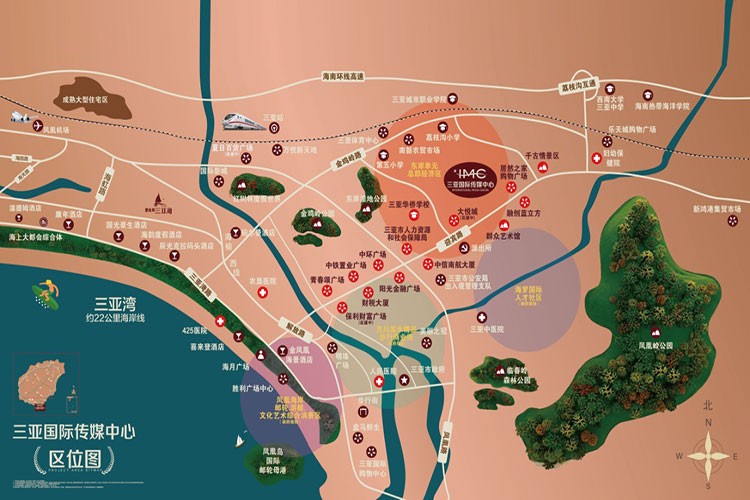 效果图海南三亚国际传媒中心交通图